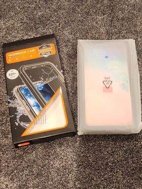 Waterproof Phone Case for S21+ - Clear/White